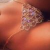 Belly Crystal Body Chain Silver Bikini Bra Chain
