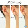 14k Yellow Gold Solitaire Round Cubic Zirconia Stud Earrings