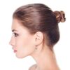 Drop Earrings Round White Simulated Pearl Crown Ball