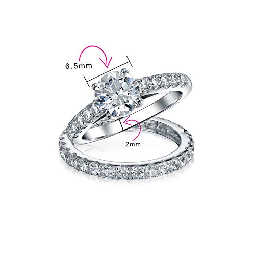 Engagement Wedding Ring Set Cubic Zirconia Round Princess Cut
