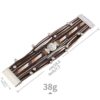 Multi Strand Leather Cuff Bracelet Wrap Bracelet Magnetic