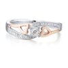 Diamond Promise Ring in 10k Rose Gold and Sterling Silver
