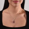 Red Coral Gemstone Oval Floral Pendant Enhancer