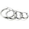 Shop 4 Pairs Stainless Steel Hoop Earrings Set – Cute Huggie Earrings for Girls, Silver-Tone, 10MM-20MM