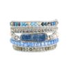 Blue Topaz Sodalite & Crystal Gemstone Leather Wrap Bracelet