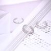 Sterling Silver Toe Rings for Women: Hypoallergenic Adjustable Open Cuff