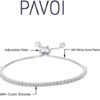PAVOI 14K Gold Plated White Gold Tennis Bracelet with Cubic Zirconia – Elegant Gift for Women