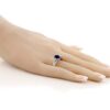 Gem Stone King 925 Sterling Silver Blue Sapphire and White Diamond