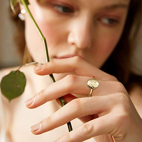 YeGieonr Handmade Flower Signet Ring -18K Gold