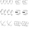 Ofeiyaa 6 Pairs Stainless Steel Ear Clips