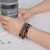 Matte Turquoise Beaded 3 Wrap Leather Bracelet