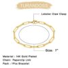 14K Gold Plated Minimalist Oval Link Chain Bracelet