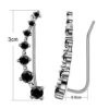 Ear Cuffs Climber Sterling Silver Earrings Hypoallergenic Crystal