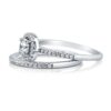 BERRICLE Rhodium Plated Sterling Silver Halo Promise Engagement