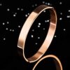 MeMeDIY Personalized Bracelet with Free Laser Engraving - Custom Stainless Steel Cuff Bangle for Women & Girls, Rose-Gold (Small & Large Sizes)