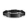 Black Identification Name Plate Cable Link Engravable ID Bangle Bracelet