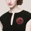 Flower Shape Created Crystal Rhinestone Corsage Brooches Pin