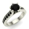 Black Diamond engagement rings 3/4 carat tw 14K White gold