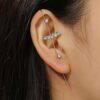 Unique Hypoallergenic Crawler Hook Earrings Silver
