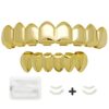 LuReen Shiny 14k Gold Silver Grillz 8 Teeth Top