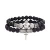 Steve Madden Stainless Steel Cross Charm Black