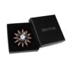 Rose Gold Crystal Geometry Flower Brooch for Women