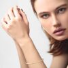 Miabella 18K Gold Over Sterling Silver Italian Oval Hinged Bangle Bracelet