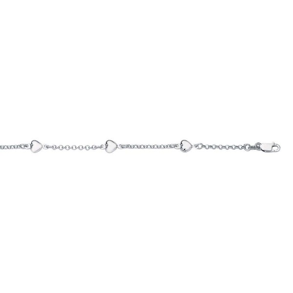 14k White Gold Adjustable Anklet With Lobster Clasp