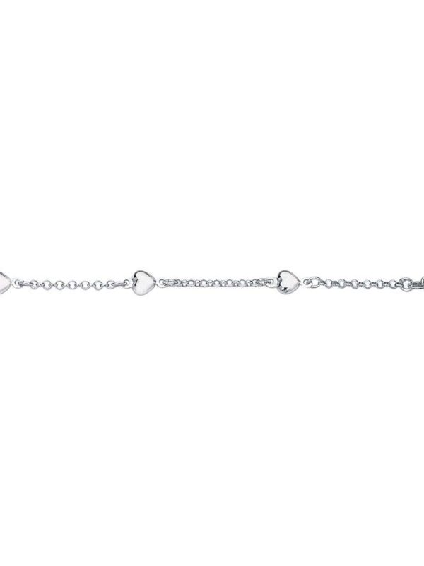 14k White Gold Adjustable Anklet With Lobster Clasp
