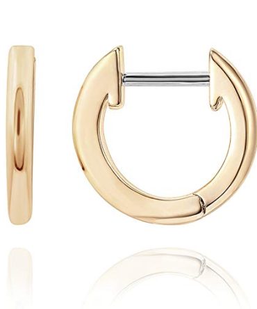 Timeless Elegance: PAVOI 14K Yellow Gold Plated Huggie Stud Earrings