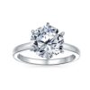 Size 8 Zirconia Bridal Engagement Ring Round Cut Cubic