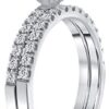 Sparkling 2.50 Carat Diamond and Moissanite Engagement Ring - 14k White Gold - Size 7.5 by Beverly Hills Jewelers