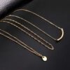 Layered Coin Tube Pendant Choker Necklace