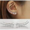 Hoop Climber Cartilage Earrings with Cubic Zirconia