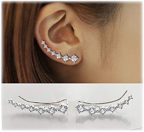 Hoop Climber Cartilage Earrings with Cubic Zirconia