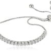 Jewelry Deluxe Women’s Tennis Bracelet Metallic Finish and Stones