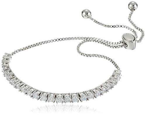 Jewelry Deluxe Women’s Tennis Bracelet Metallic Finish and Stones