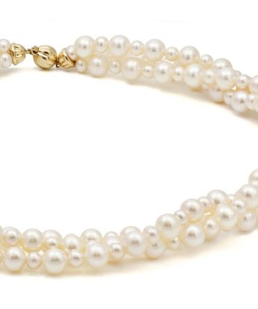 14k Yellow Gold 4-4.5mm and 7-7.5mm White Cultured Pearl
