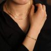 14K Gold Plated Minimalist Oval Link Chain Bracelet