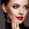 14k Solid White Gold ROUND Stud Earrings