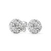 Fashion Round Simple White Pave Crystal Earrings