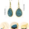 Drop Earrings Crystal Pendant Dangle 12 Pairs Faux Druzy