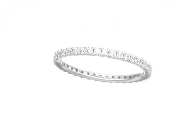 Platinum-Plated Sterling Silver All-Around Band Ring set