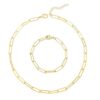 Paperclip Gold Link Chain Necklace Bracelet