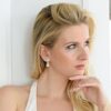 Mariell Silver Platinum Plated Pear-Shaped Earrings