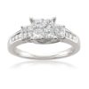1.0 Carat Diamond, Invisible-Set 14kt White Gold Princess