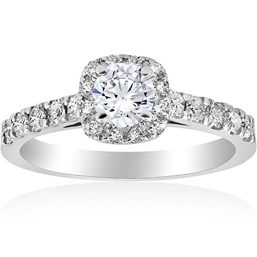 1ct Cushion Halo Diamond Engagement Ring