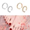 Adjustable Stainless Steel Toe Rings for Women, Open Band Silver Foot