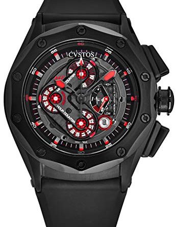 Automatic Chronograph Watch Cvstos Sapphire Crystal and Black Rubber Strap  