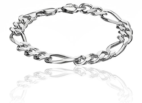 Men's Bracelet Italian 9.70 mm Solid Figaro Link